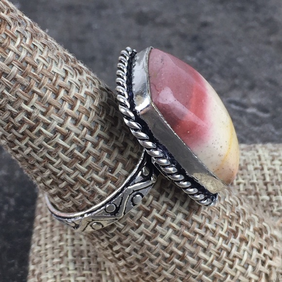 Mookaite Imperial Jasper Stone Ring Size 8 - Picture 7 of 10